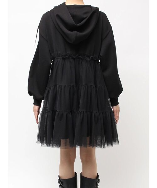 CALNAMUR ワンピース 2WAY TULLE OVER SWEAT OP/2WAYチュール