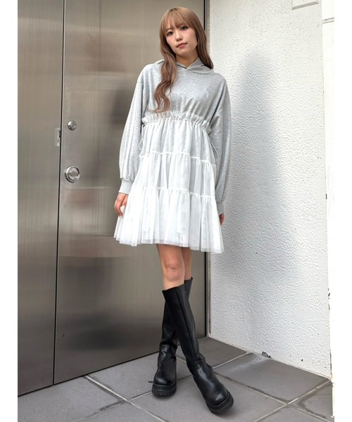 CALNAMUR（カルナムール） ワンピース 2WAYチュールオーバースウェット