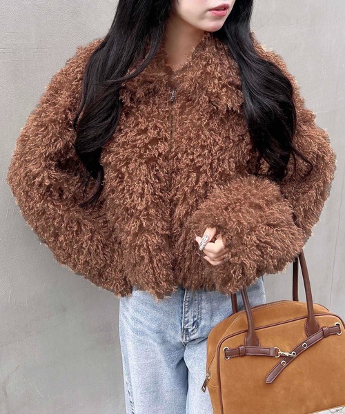 INGNI（イング） ブルゾン アウター ステンカラープードルエコファー