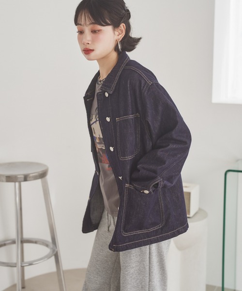 デニムジャケット gジャン 4 pocket denim coverall jacket /4ポケット