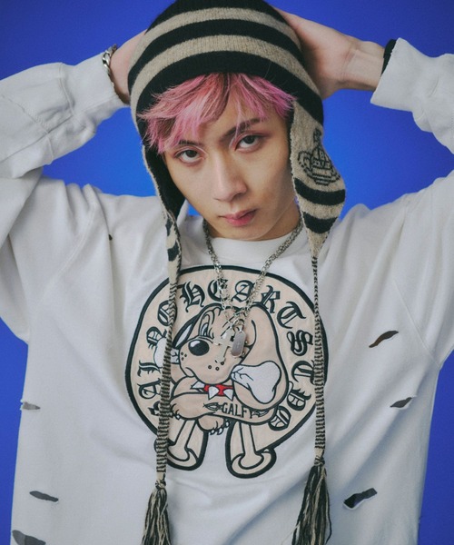 GALFY（ガルフィー） tシャツ 百合の紋紋ボロンT/ブランドロゴ