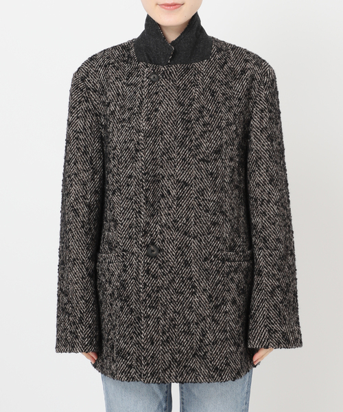 [美品]スピックアンドスパン♪ウールヘリンボンジャケット Spick＆Span（スピック アンド スパン） コート アウター ヘリンボン