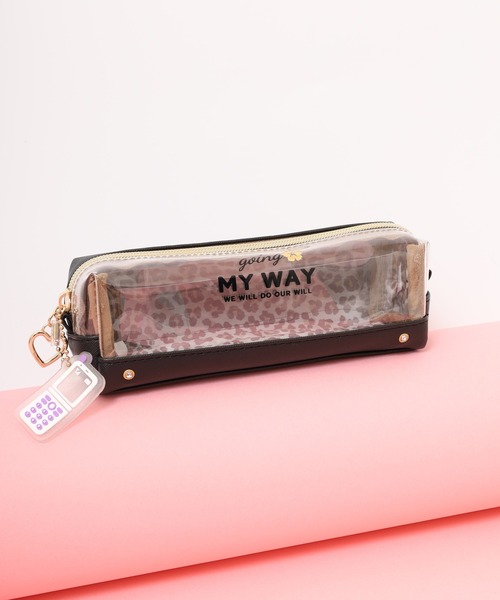 BRANDALISED ポーチ PVC×合皮ヒョウ柄Pポーチ(MY WAY) レディース
