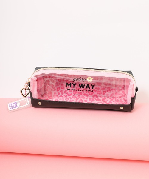 BRANDALISED ポーチ PVC×合皮ヒョウ柄Pポーチ(MY WAY) レディース