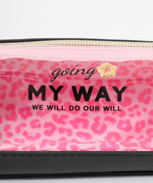 BRANDALISED ポーチ PVC×合皮ヒョウ柄Pポーチ(MY WAY) レディース