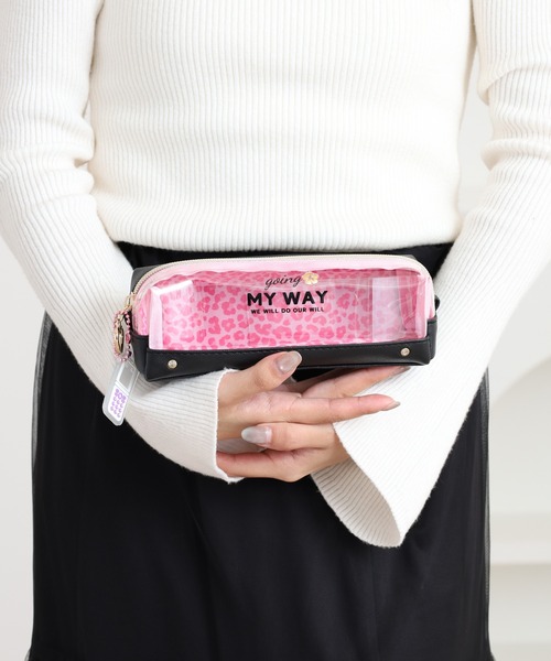 BRANDALISED ポーチ PVC×合皮ヒョウ柄Pポーチ(MY WAY) レディース