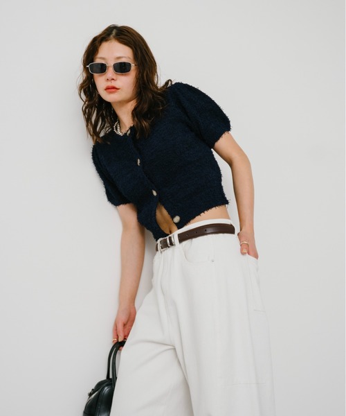 HANNE 半袖ニット FREE ネイビー レディース : ZOZOTOWN Yahoo!店