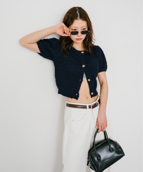 HANNE 半袖ニット FREE ネイビー レディース : ZOZOTOWN Yahoo!店