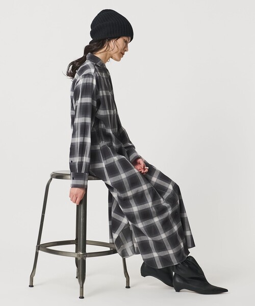 ユナイテッドアローズ　シャツワンピース UNITED ARROWS ワンピース プリント シャツ ‐ウォッシャブル