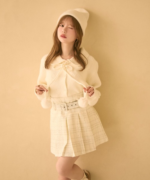 TITTY＆CO.（ティティーアンドコー） スカート ベルト付きツイード