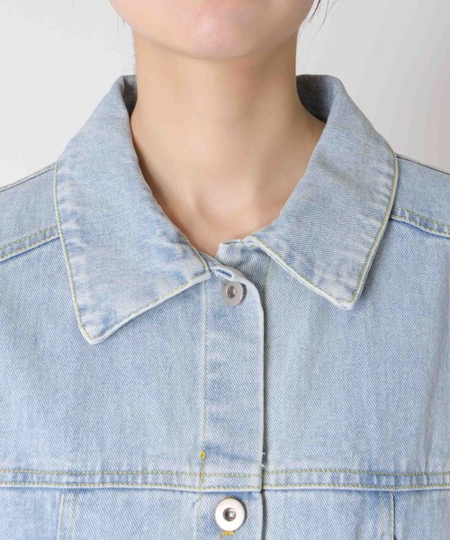 Jines（ジネス） デニムジャケット gジャン ニットドッキングデニム