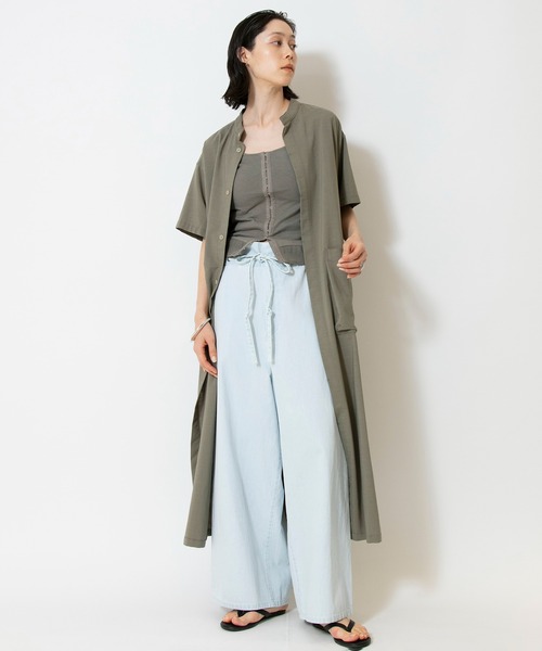 「Johnbull」 半袖ワンピース SMALL オリーブ レディースの画像