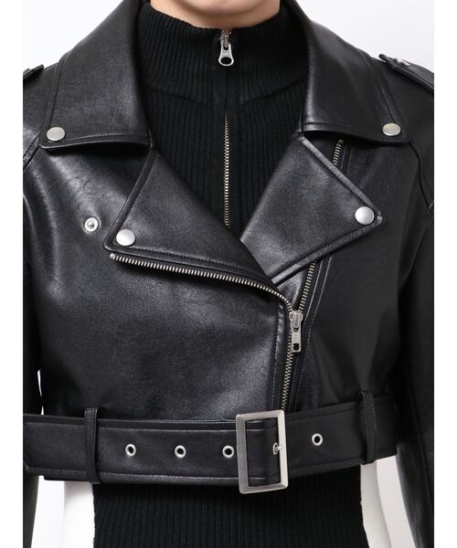 GYDA（ジェイダ） レザージャケット ライダース Fake leather short