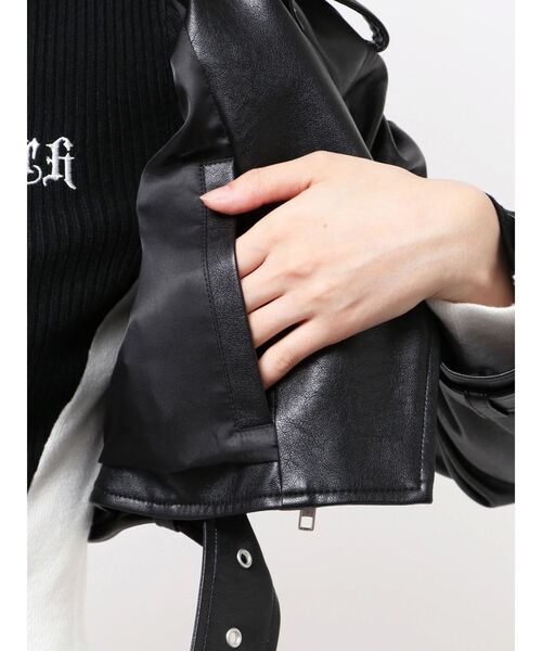 GYDA（ジェイダ） レザージャケット ライダース Fake leather short