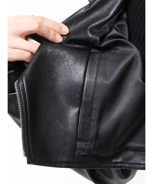 GYDA（ジェイダ） レザージャケット ライダース Fake leather short