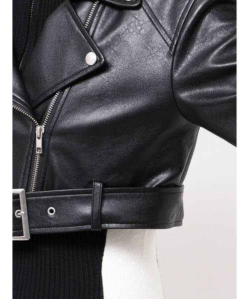 GYDA（ジェイダ） レザージャケット ライダース Fake leather short