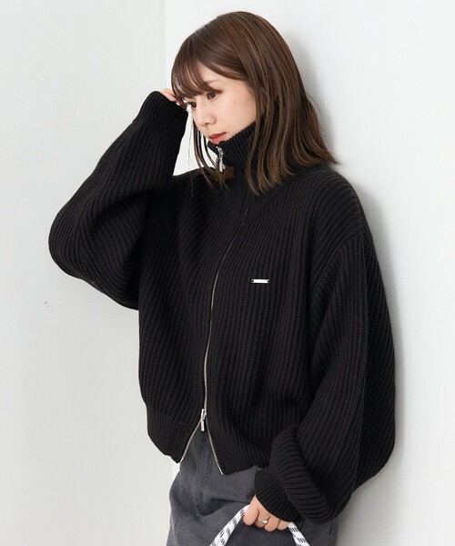 「VIVAYOU」 ニットカーディガン フリ- オフホワイト レディース_画像3