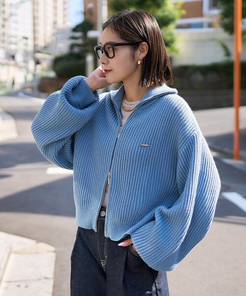 「VIVAYOU」 ニットカーディガン フリ- オフホワイト レディース_画像9