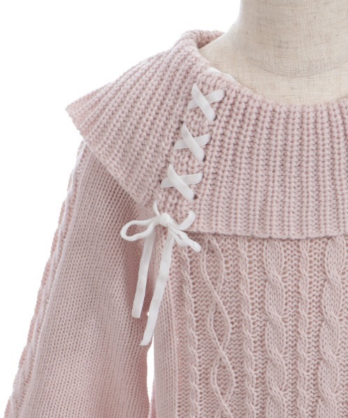 axes femme（アクシーズ ファム） ワンピース Wリボンニット