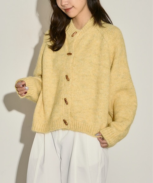 H.TOKYO カーディガン トグルボタンふわふわニットカーディガン