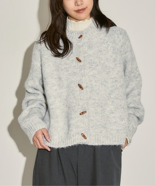 H.TOKYO カーディガン トグルボタンふわふわニットカーディガン