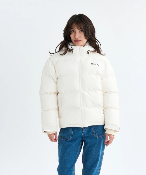 今日まで　3月値段戻します RVCA ホワイト ダウンジャケット M RVCA（ルーカ） ダウンジャケット ダウン メンズ RVCA PUFFER JACKET