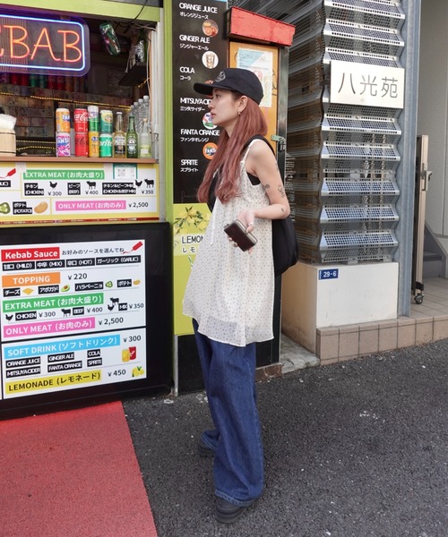 「TEEN BOOP」 キャミソールワンピース FREE ブラウン レディース_画像4