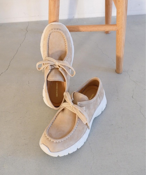 デッキシューズ モカシン 「本革」スニーカーミックスモカシンシューズ/62105 レディース_12