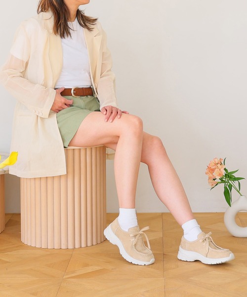 デッキシューズ モカシン 「本革」スニーカーミックスモカシンシューズ/62105 レディース_21