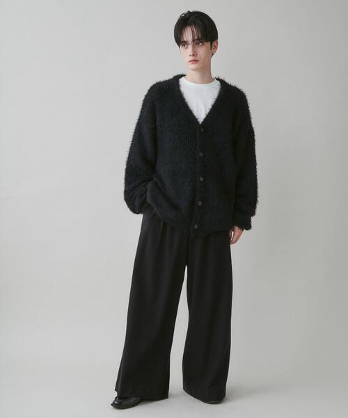 「LUCY」 ニットカーディガン LARGE ブルー メンズ_画像4