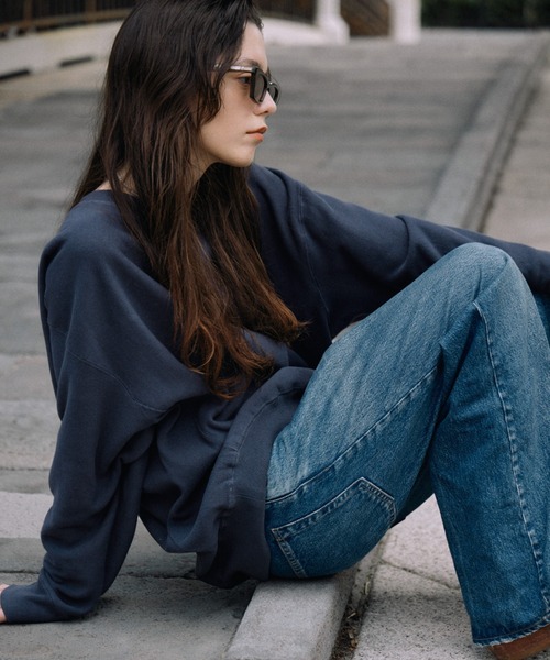 「CREDONA」 スウェットカットソー FREE チャコールグレー レディース_画像3