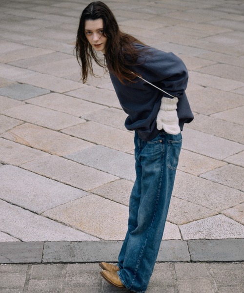 「CREDONA」 スウェットカットソー FREE チャコールグレー レディース_画像6