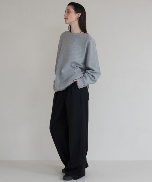 「CREDONA」 スウェットカットソー FREE チャコールグレー レディース_画像7