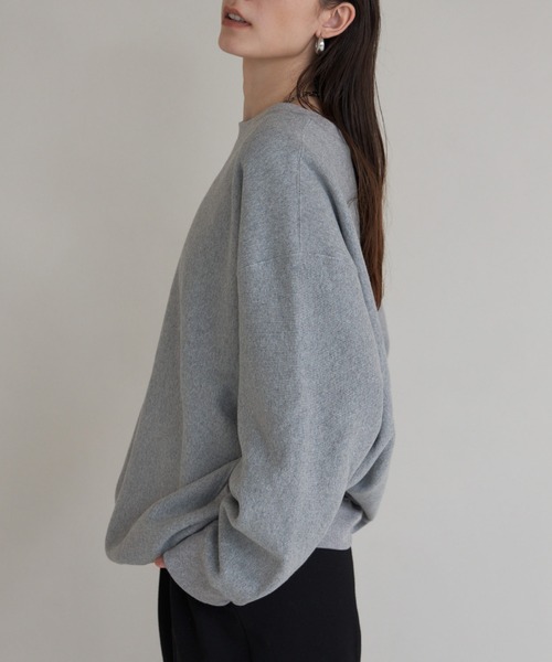 「CREDONA」 スウェットカットソー FREE チャコールグレー レディース_画像9