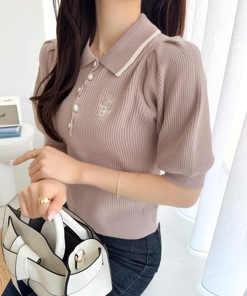 mily bilet ポロシャツ ポロ 「mily bilet」配色×くすみカラーで魅せる