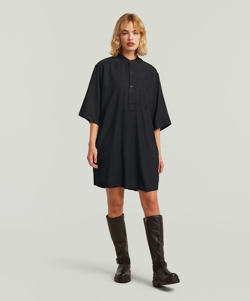 アトリエgg シャツワンピース　レア G-STAR RAW ワンピース Shirt Dress/スタンドカラーシャツワンピース