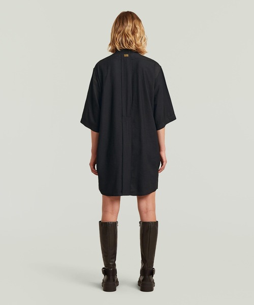 G-STAR RAW ワンピース Shirt Dress/スタンドカラーシャツワンピース