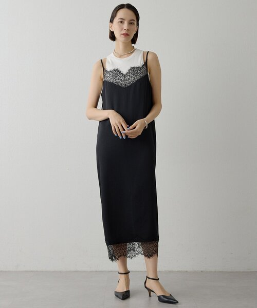 Whim Gazette（ウィム ガゼット） キャミソール レースロングキャミ