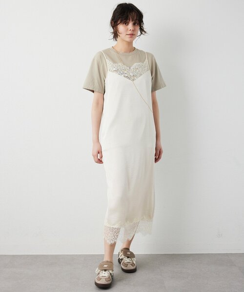 Whim Gazette（ウィム ガゼット） キャミソール レースロングキャミ