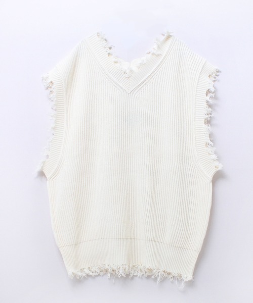 「RNA」 ニットベスト MEDIUM ベージュ レディース_画像2