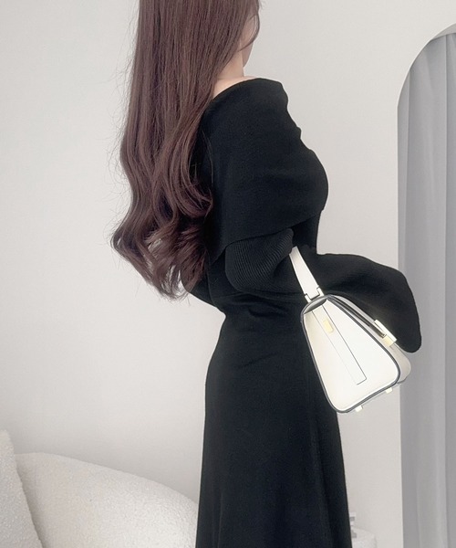 「mily bilet」 ニットワンピース X-LARGE ブラック レディース_画像4