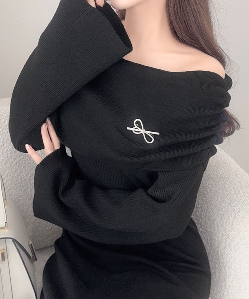 「mily bilet」 ニットワンピース X-LARGE ブラック レディース_画像5