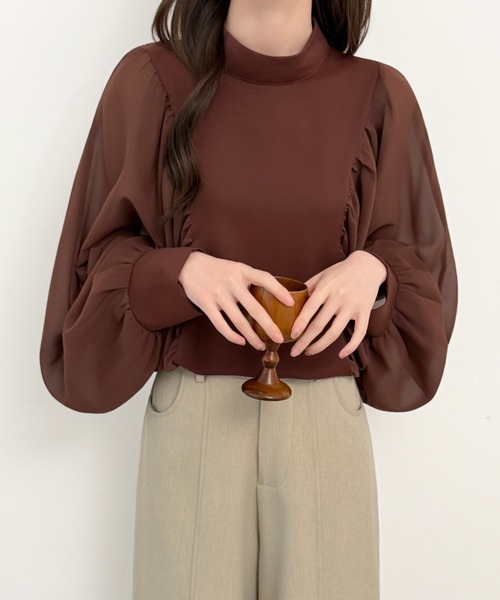 ABITOKYO（アビトーキョー） ブラウス シャツ ボリューム袖異素材 