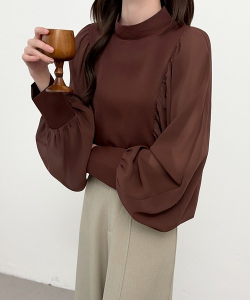 ABITOKYO（アビトーキョー） ブラウス シャツ ボリューム袖異素材 
