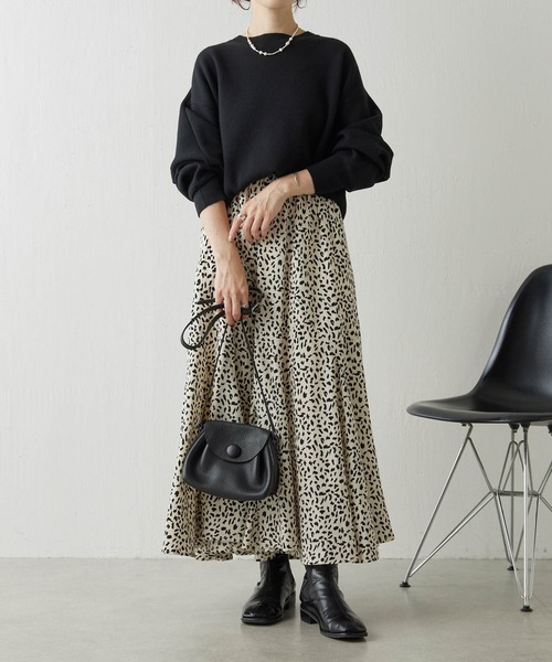 「COLLAGE GALLARDAGALANTE」 長袖ニット FREE ライトグレー レディース_画像3