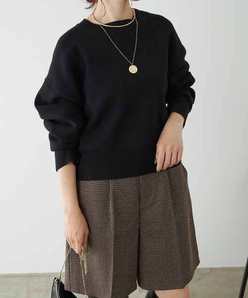 「COLLAGE GALLARDAGALANTE」 長袖ニット FREE ライトグレー レディース_画像6