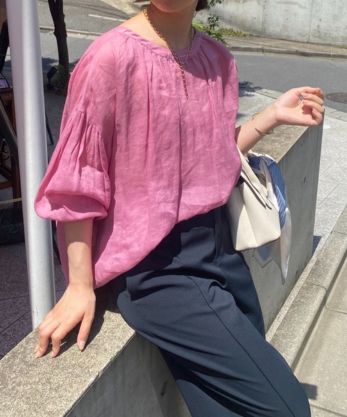 「COLLAGE GALLARDAGALANTE」 長袖ブラウス FREE ピンク レディース_画像8