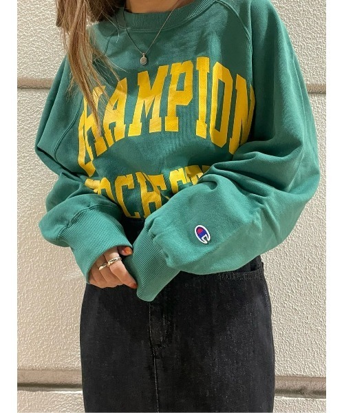 「Champion」 スウェットカットソー L ホワイト レディース_画像3