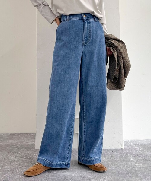 「fredy emue」 デニムパンツ 38 ブルー レディース_画像9