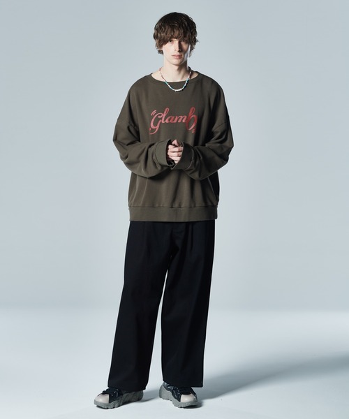 「glamb」 スウェットカットソー L カーキ メンズ_画像5